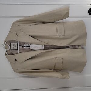 Faux leather blazer